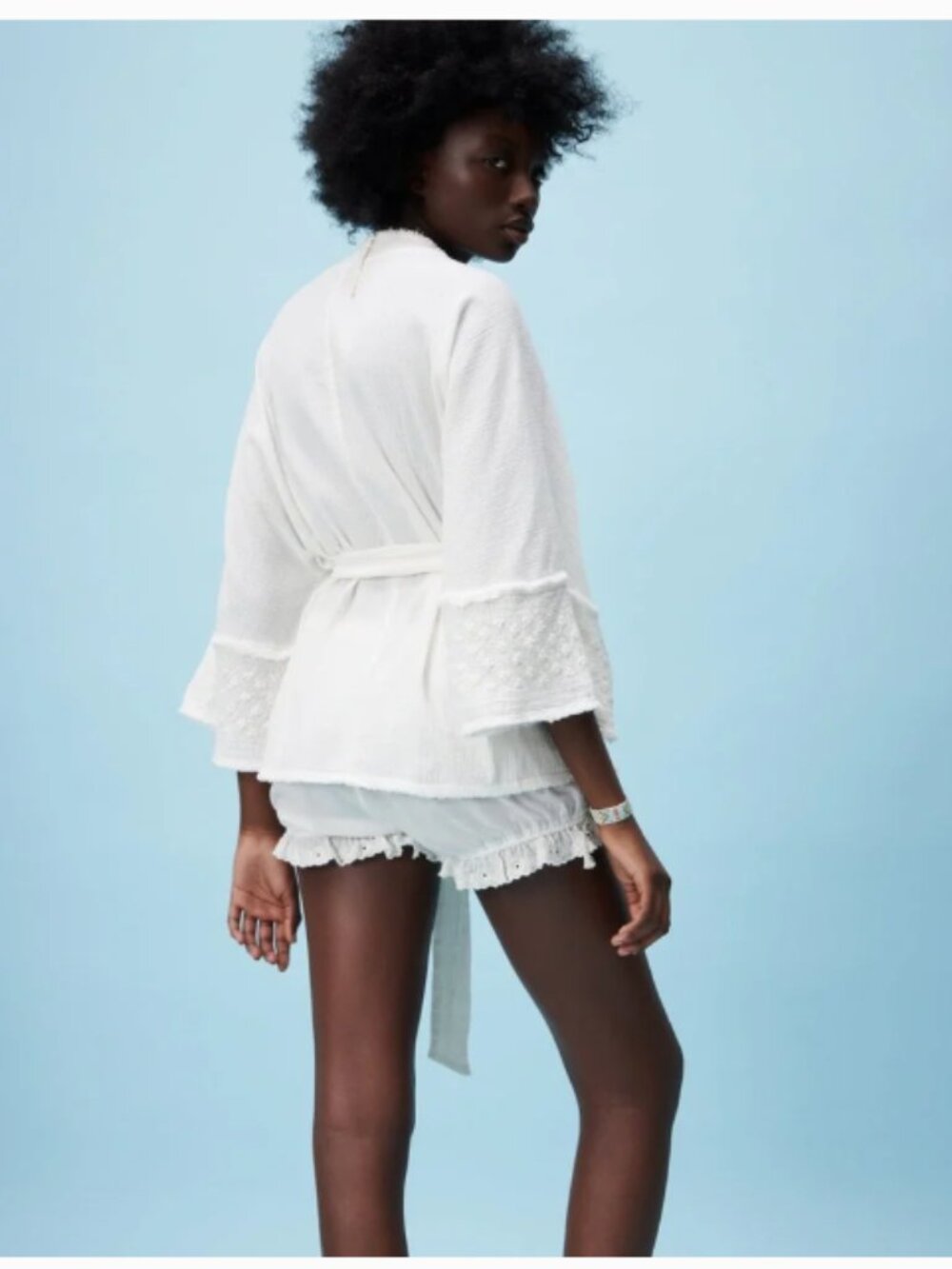 Zara cotton gauze tie waist kimono M-L